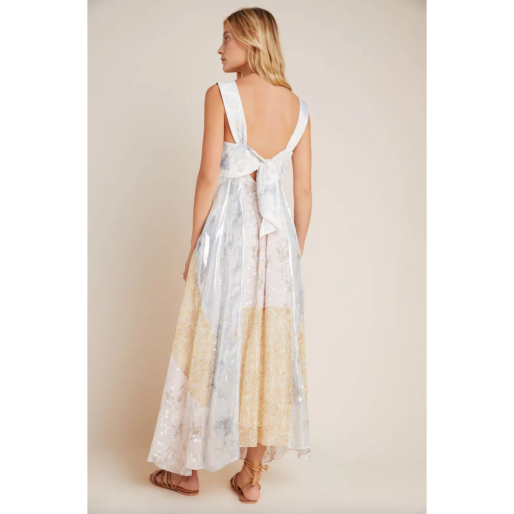 Sleeveless Daffodil Shimmer Maxi Dress