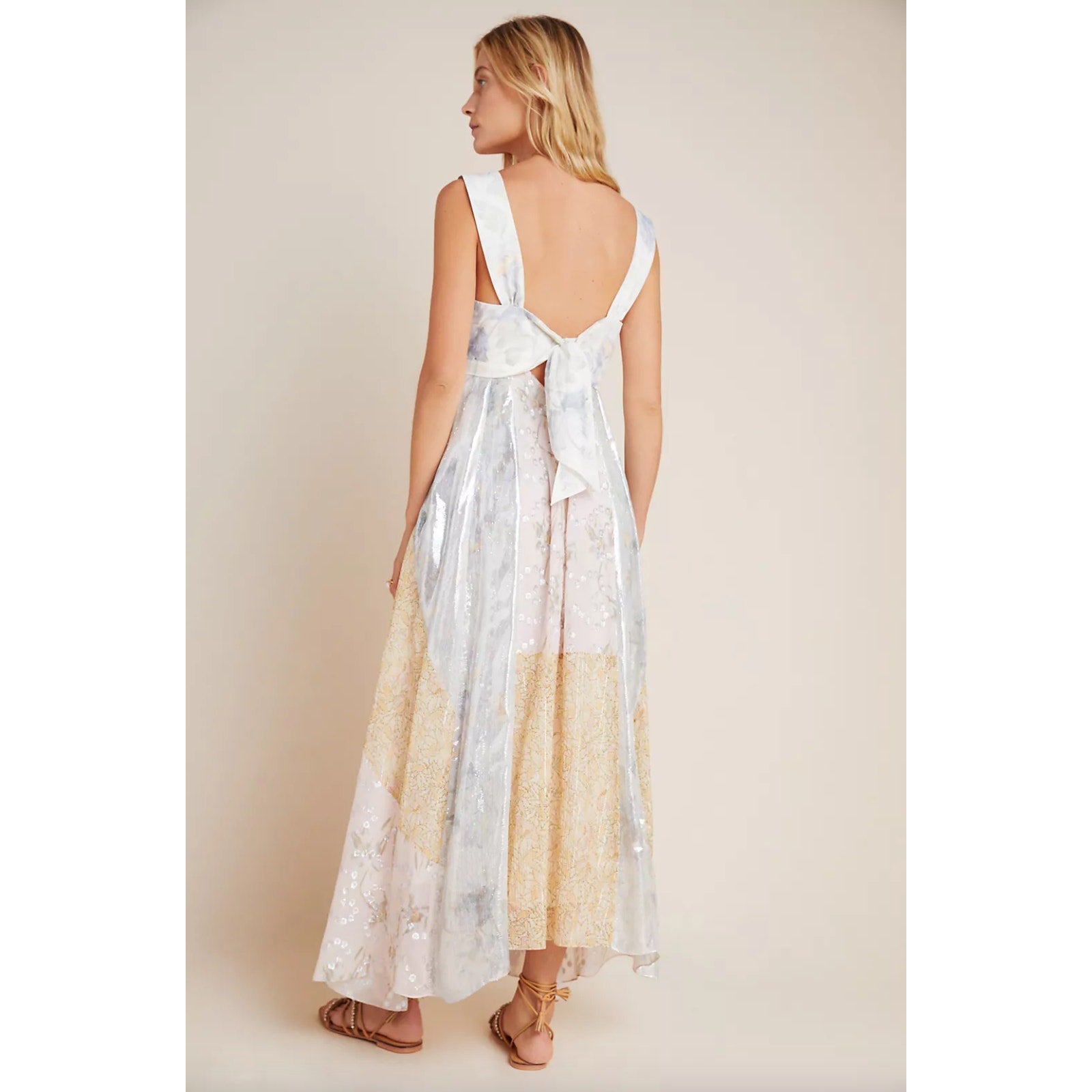 Sleeveless Daffodil Shimmer Maxi Dress