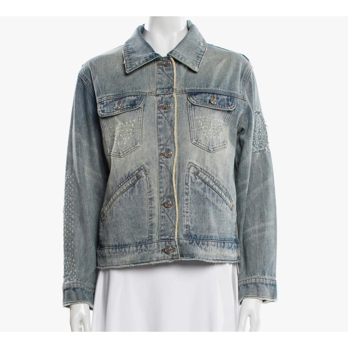 Oli Patchwork Denim Jacket with Cape