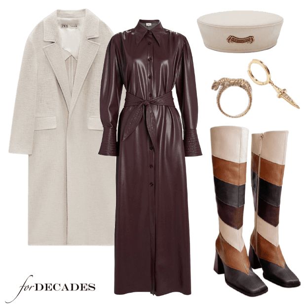 Rosana Belted Vegan Leather Dress