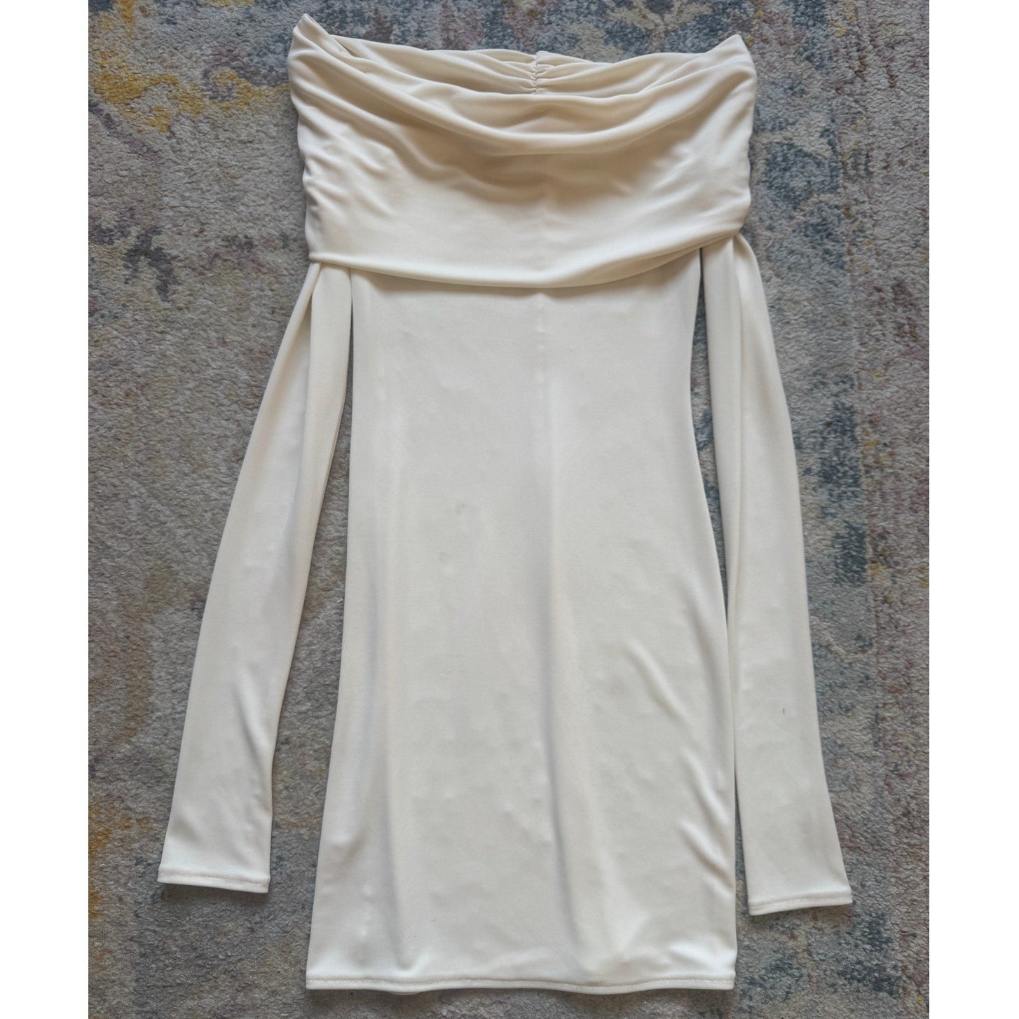 Matte Jersey Off Shoulder Mini Dress