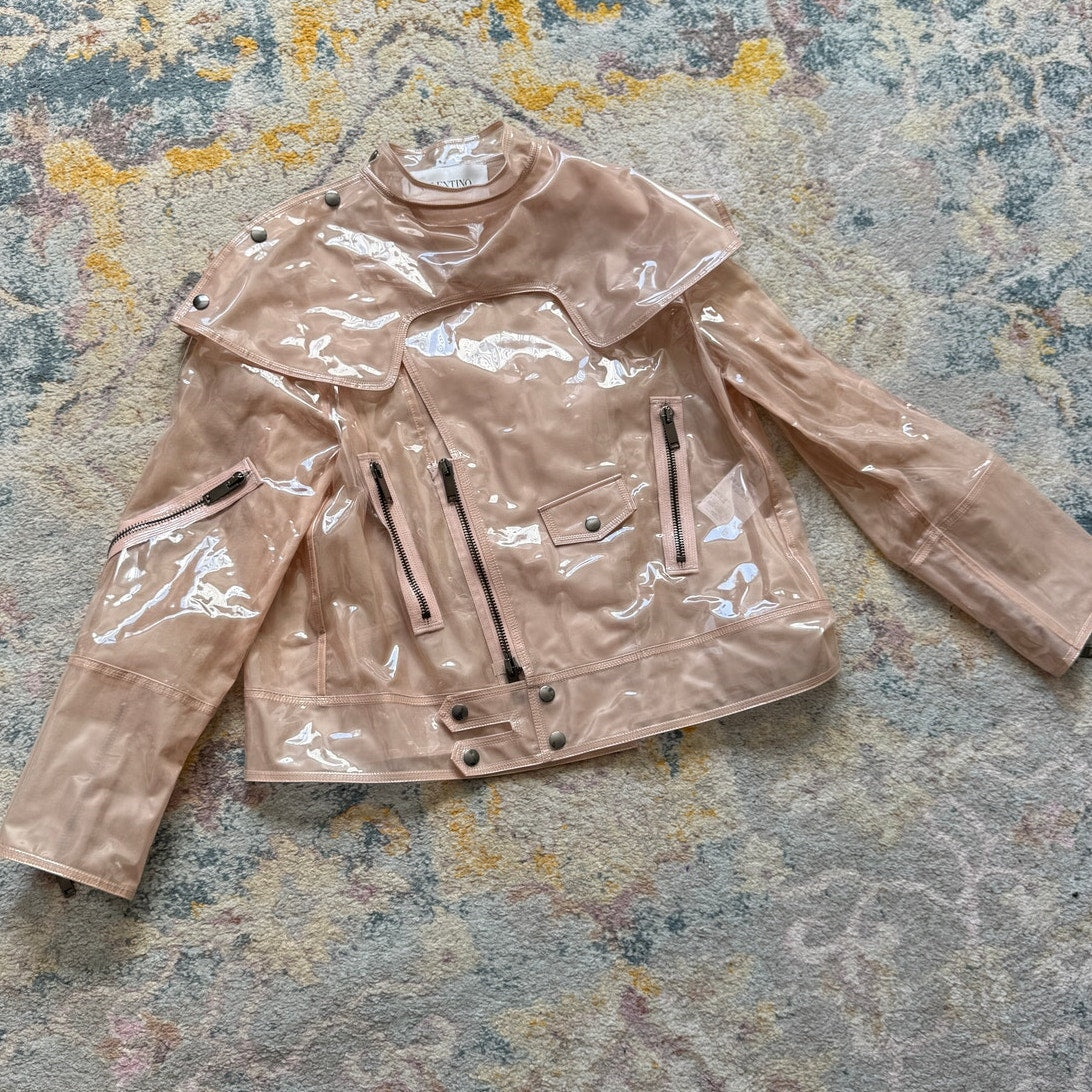 Garavani Zip-detailed Vinyl Jacket