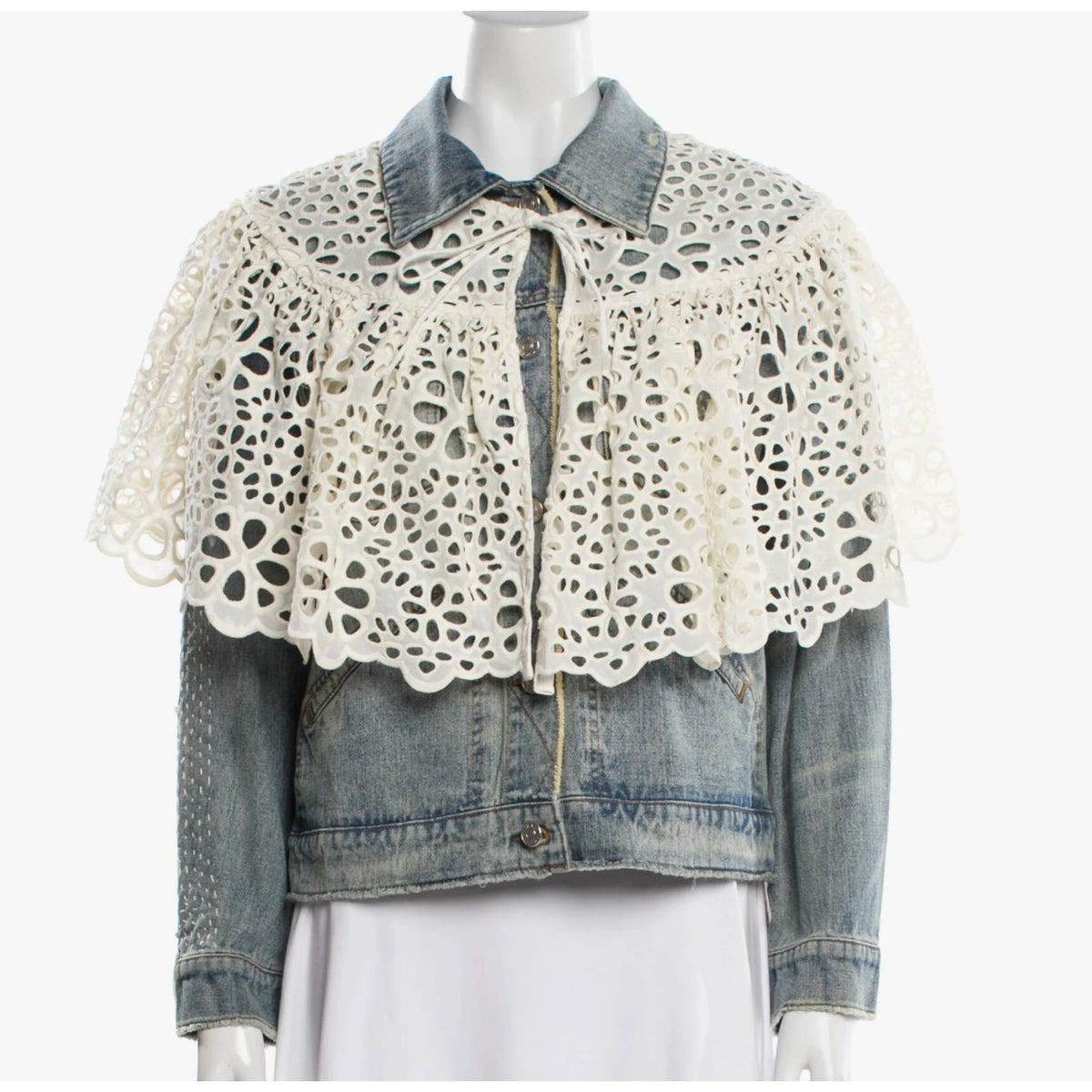 Oli Patchwork Denim Jacket with Cape