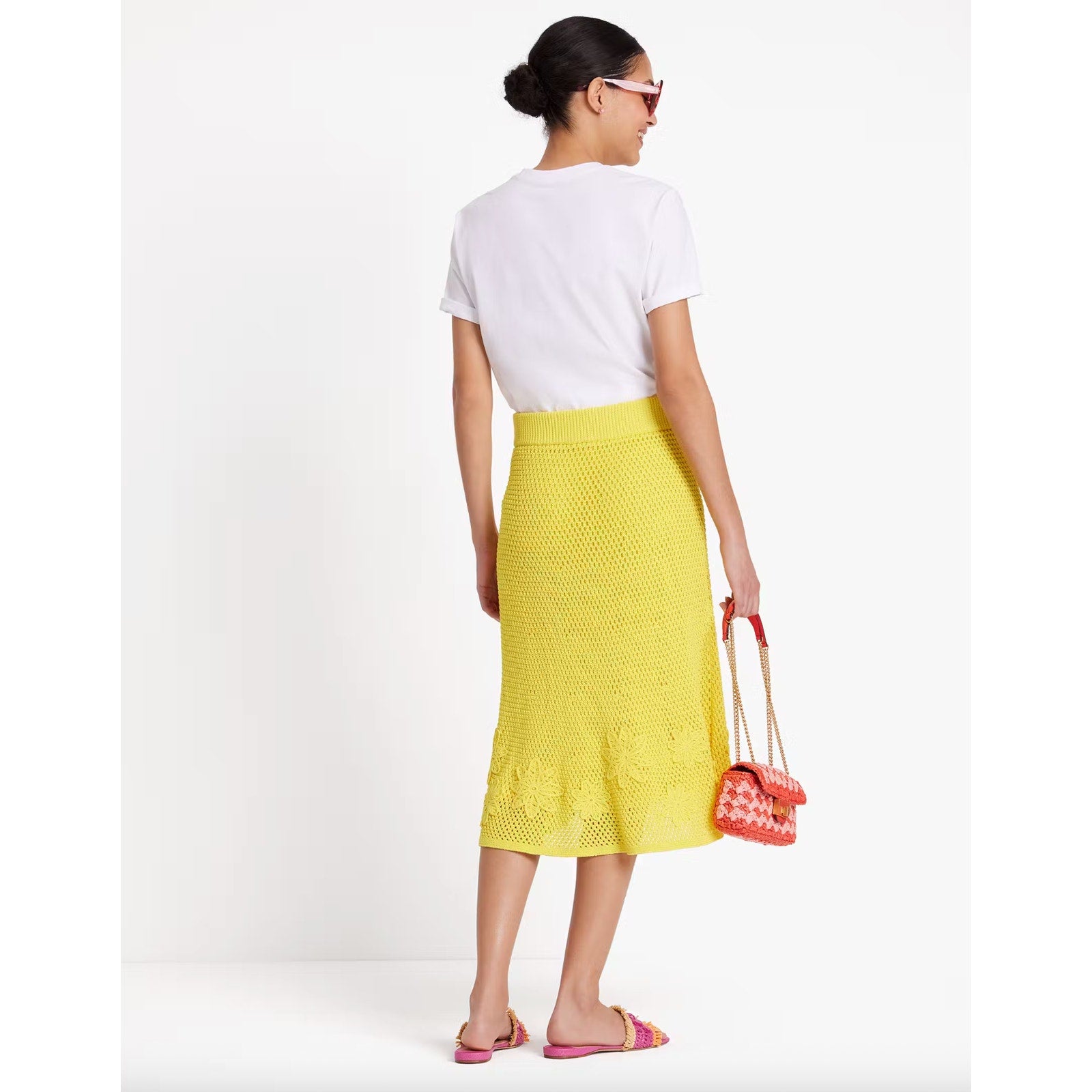 Crochet Knit Sweater & Midi Skirt SET