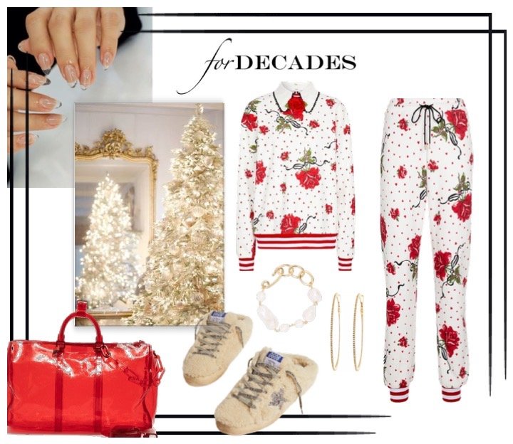 Rose Printed Sweatshirt & Jogger Set