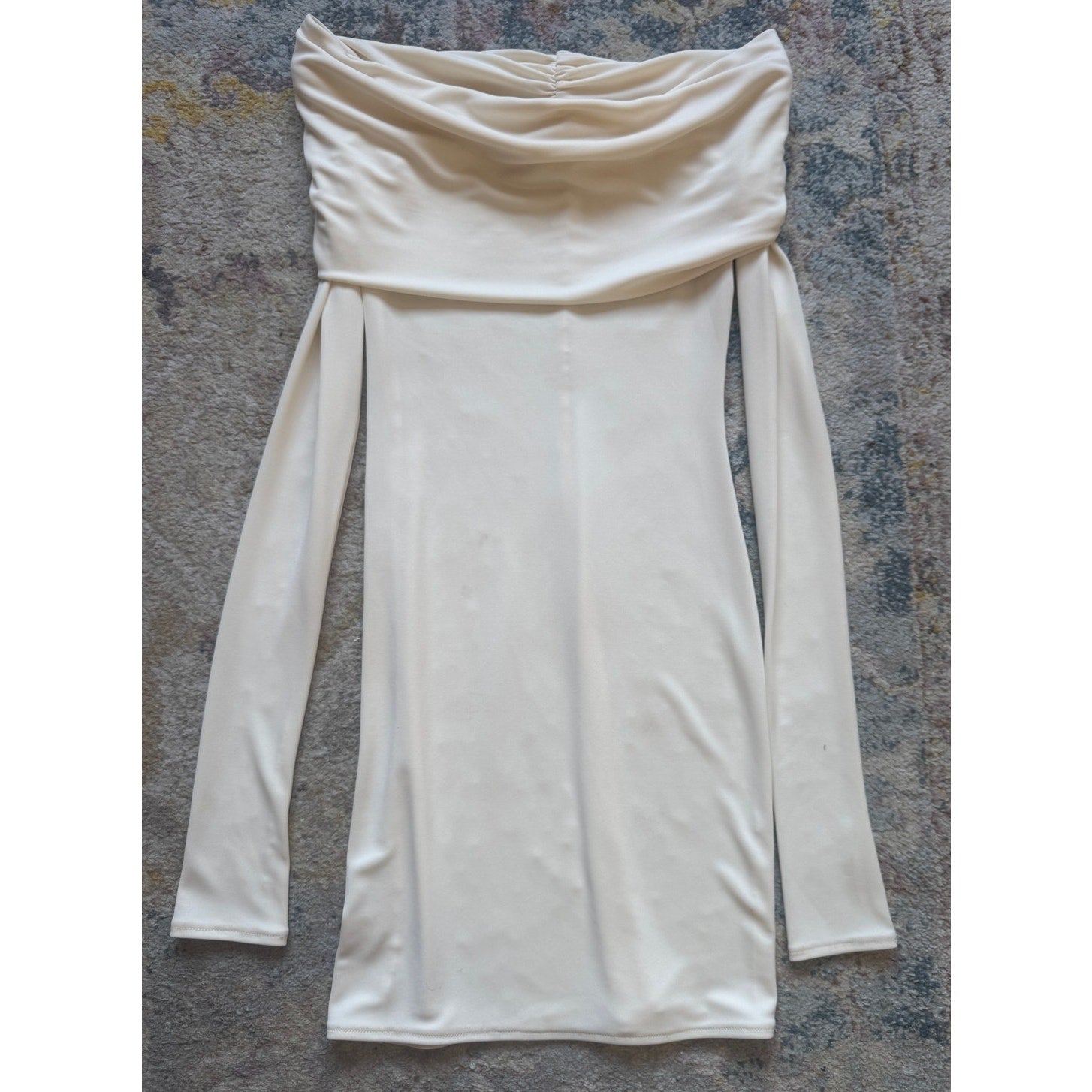 Matte Jersey Off Shoulder Mini Dress