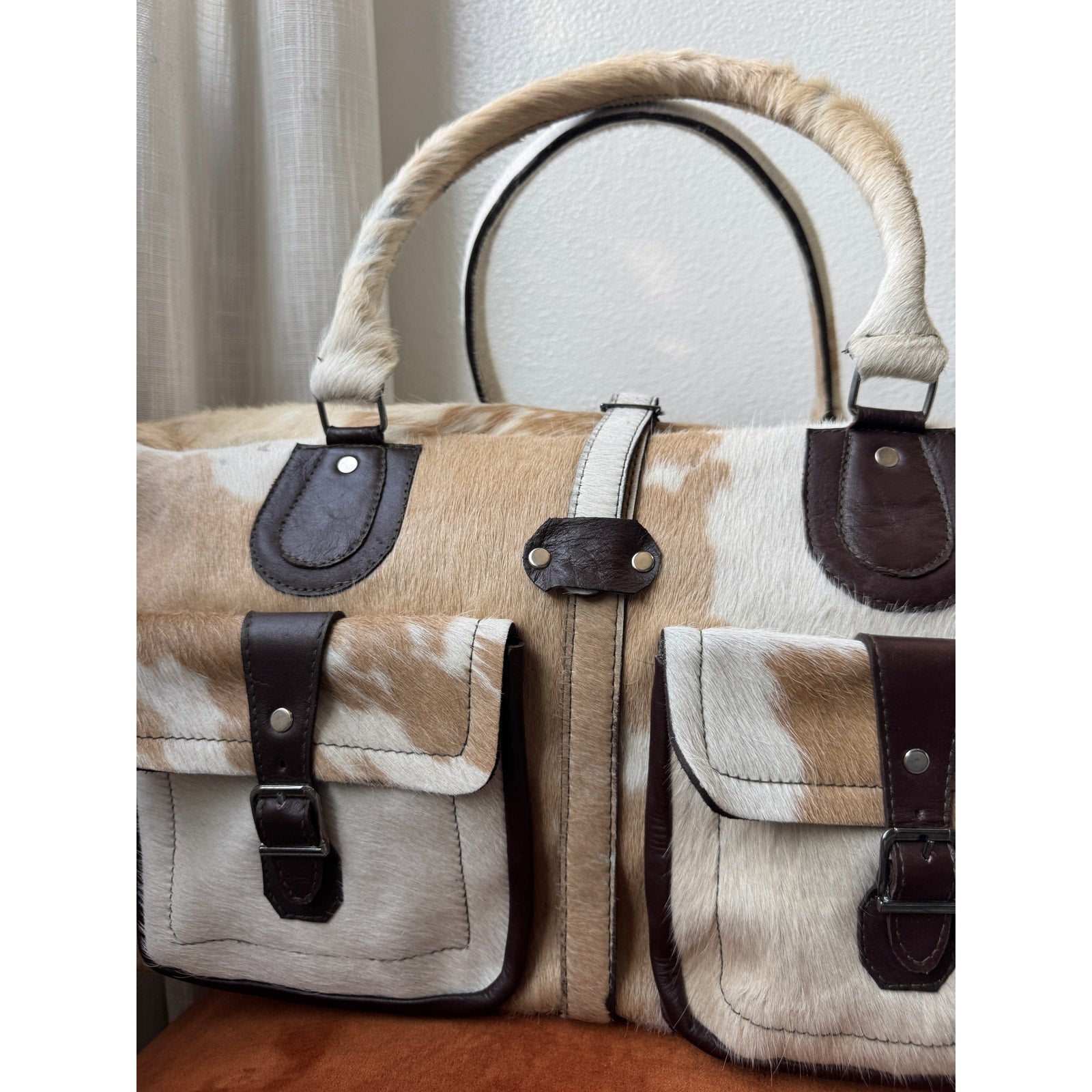 Handmade Cowhide Duffle Bag