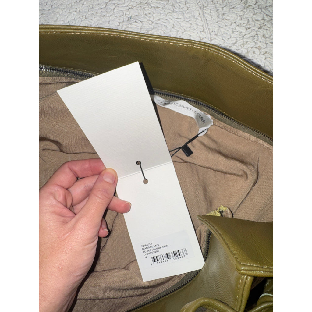 Diamond Lace Belted Column Skirt