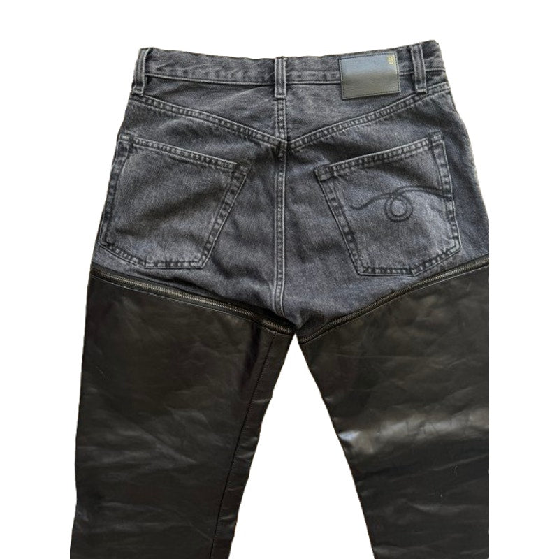 Black Leather Zip Off Axl Slim Pants