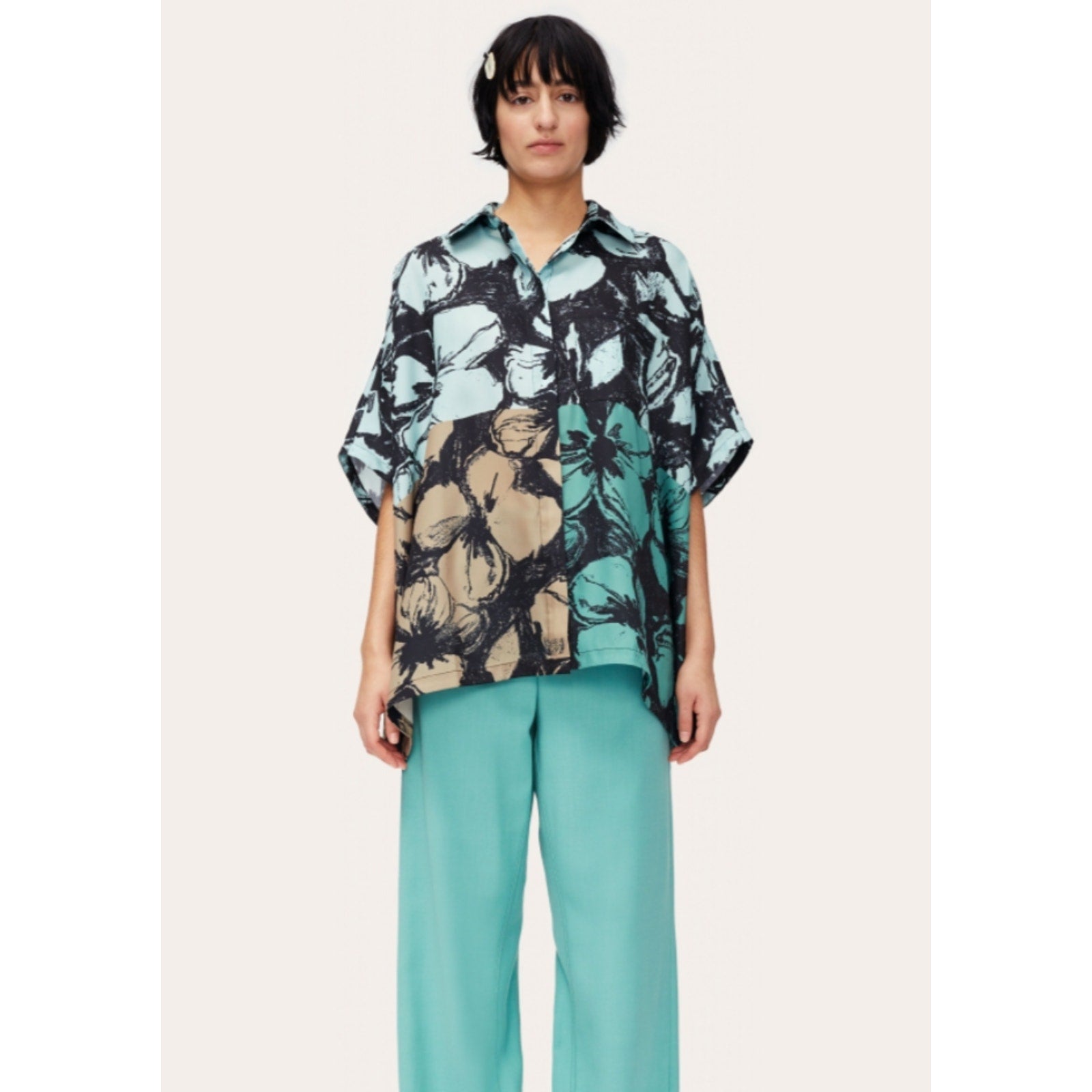 Luna Floral Colorblock Recycled Blend Top