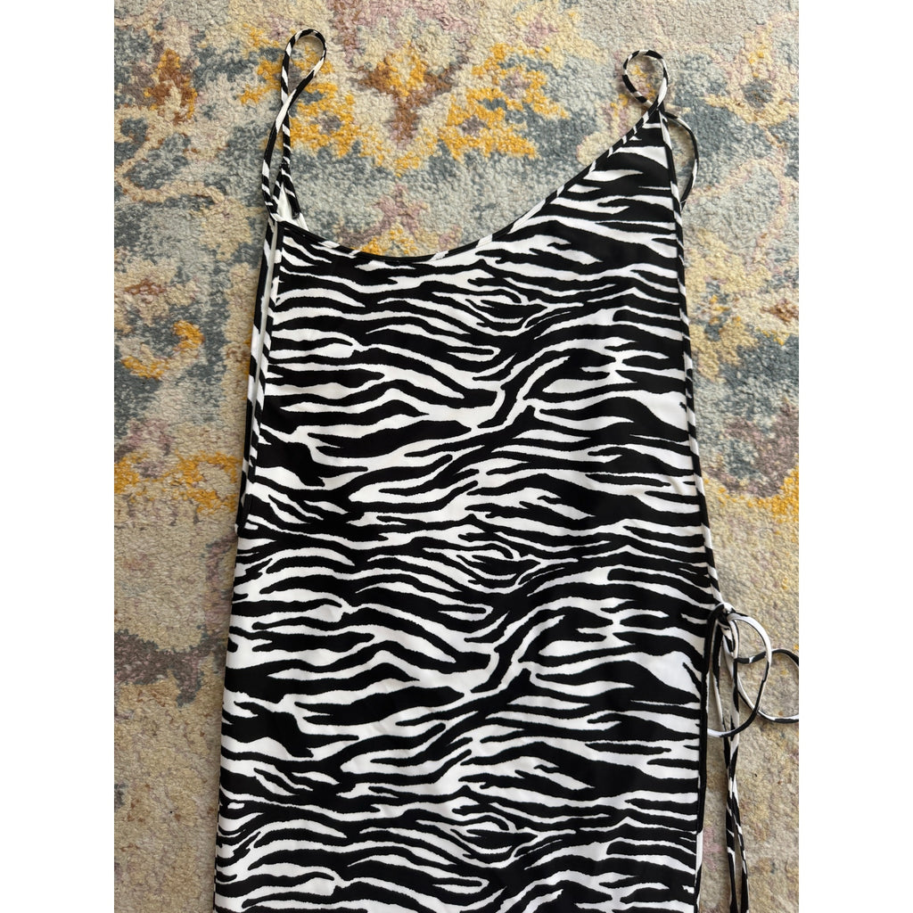 White & Black Midi Dress