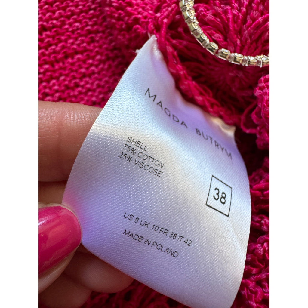 Pink Crochet Flower Mini Shift Dress