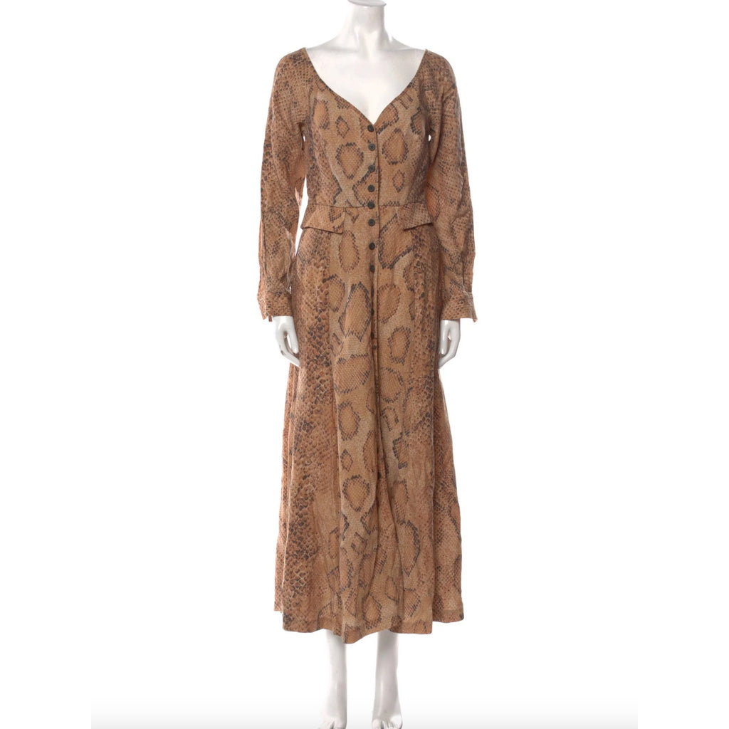 Silvana Snake-Print Midi Dress