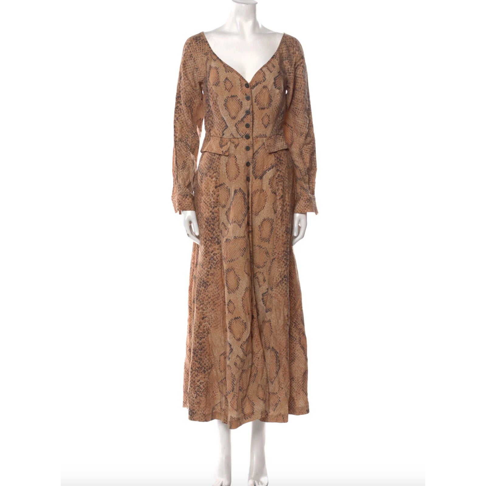 Silvana Snake-Print Midi Dress