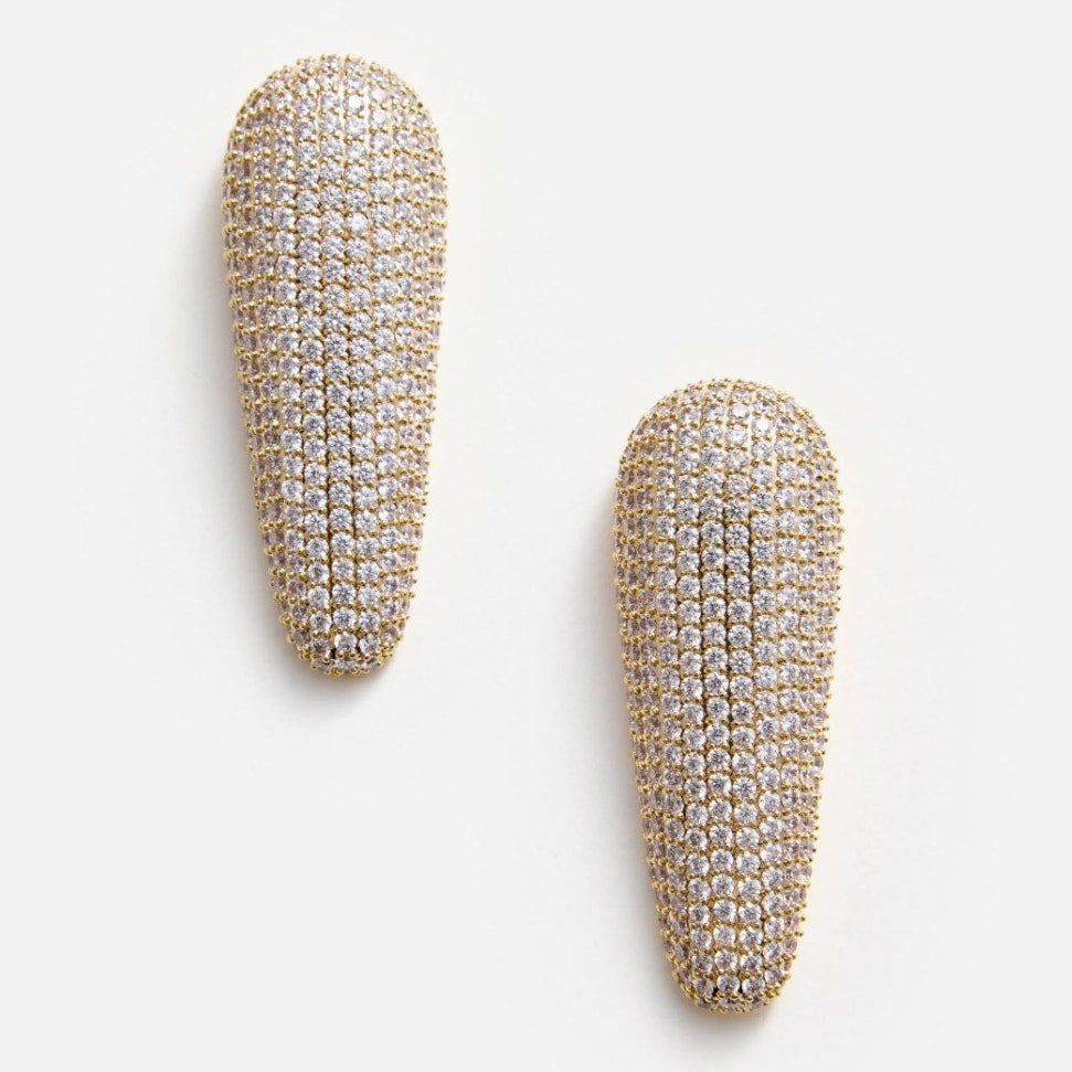 Gold Crystal Bar Earrings