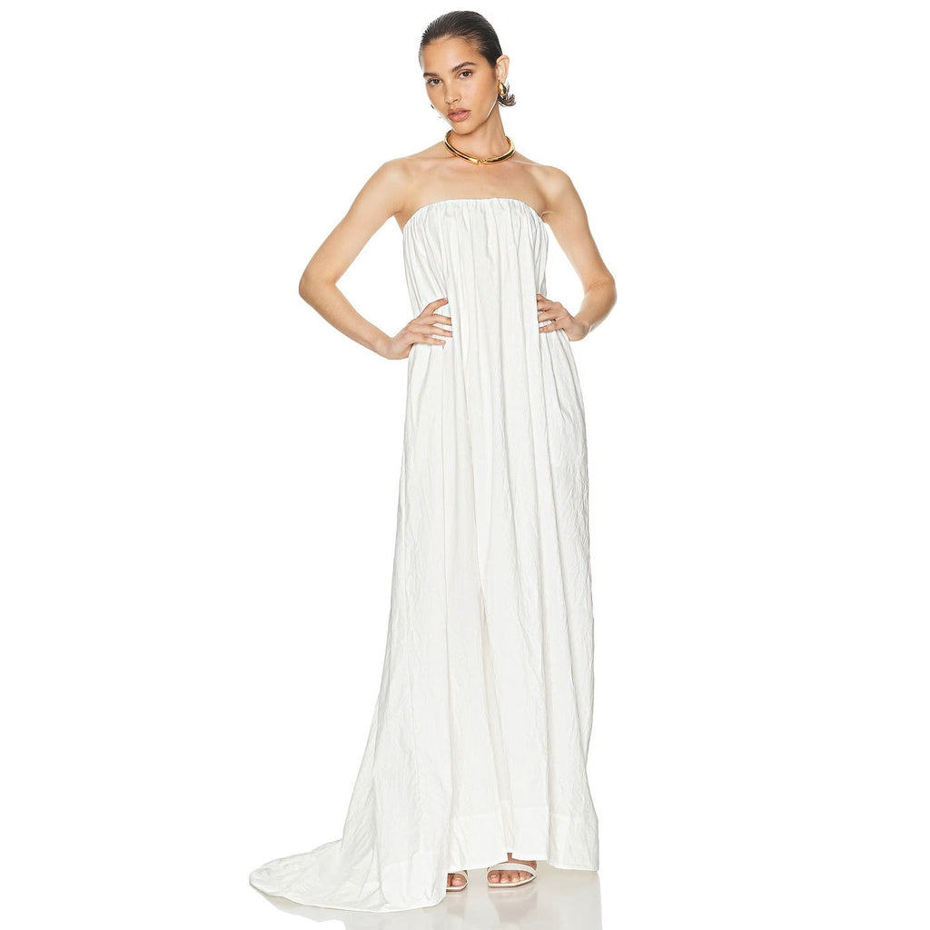 Crinkle Pleated Gown