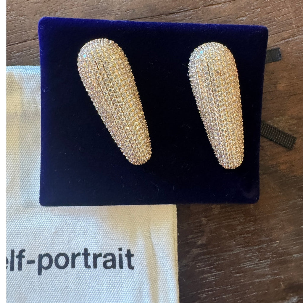 Gold Crystal Bar Earrings