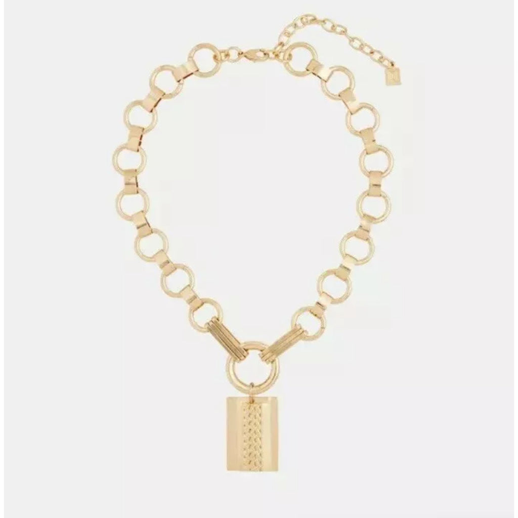 Elisa Gold Tone Chain Necklace w/ Pendant