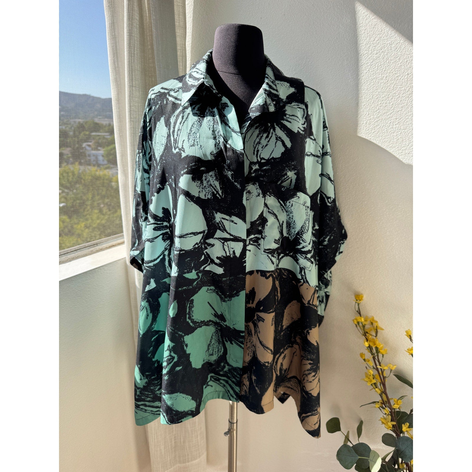 Luna Floral Colorblock Recycled Blend Top