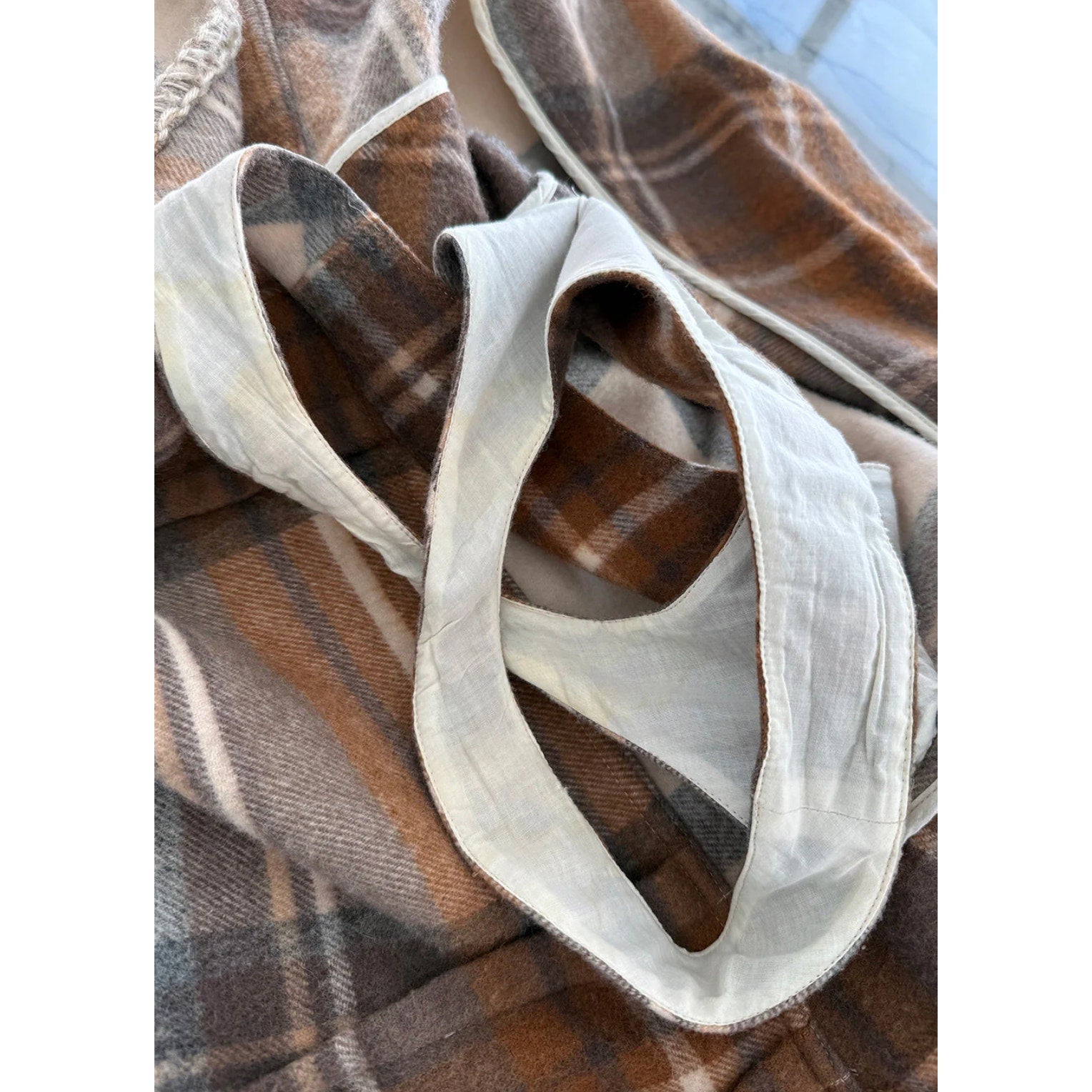 Runway Plaid Wool Wrap Jacket