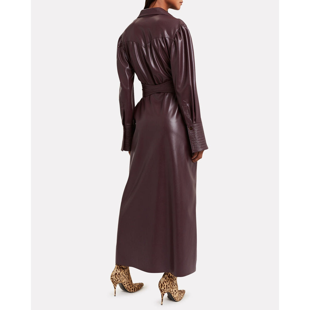 Rosana Belted Vegan Leather Dress