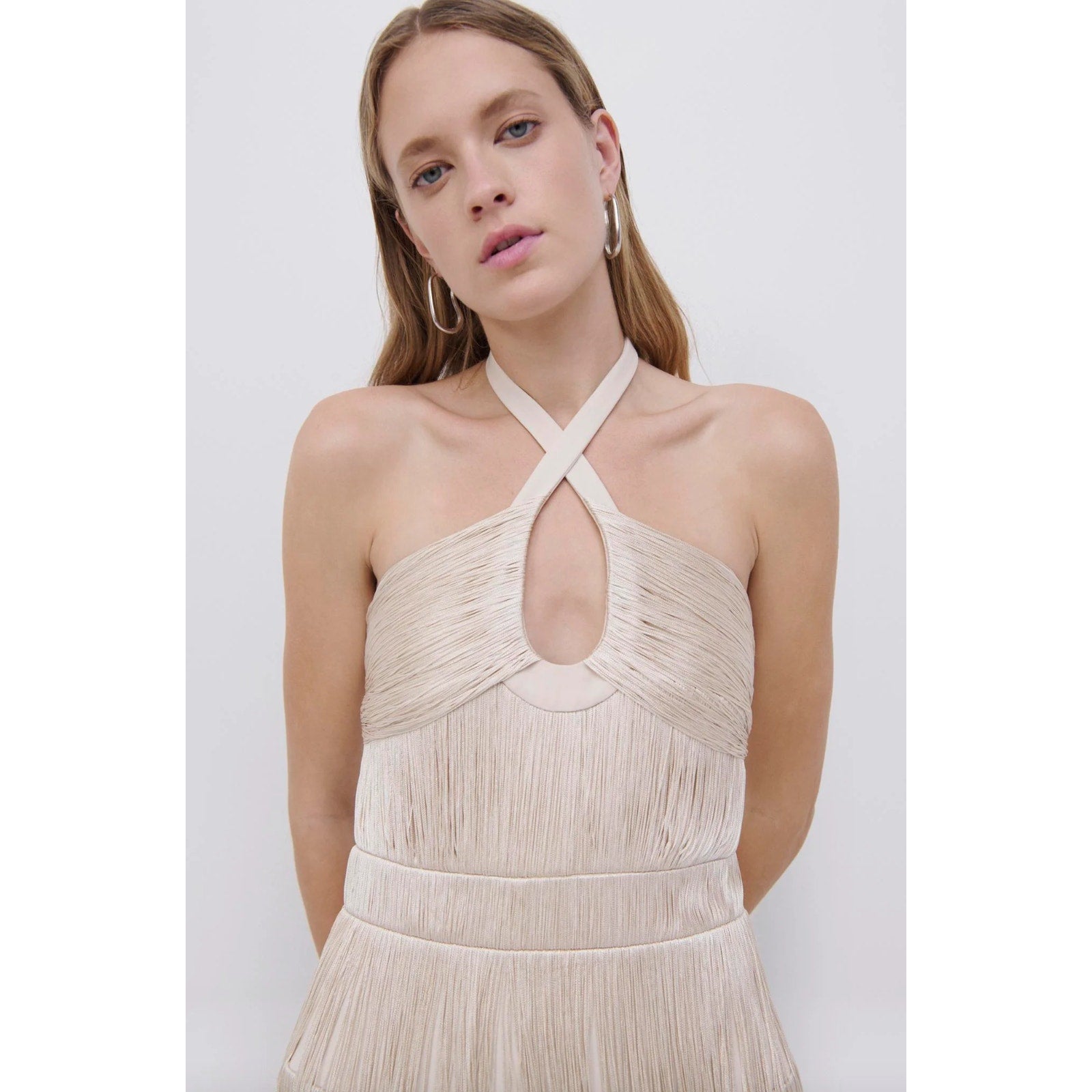 Baldwin Draped Fringe Maxi Dress