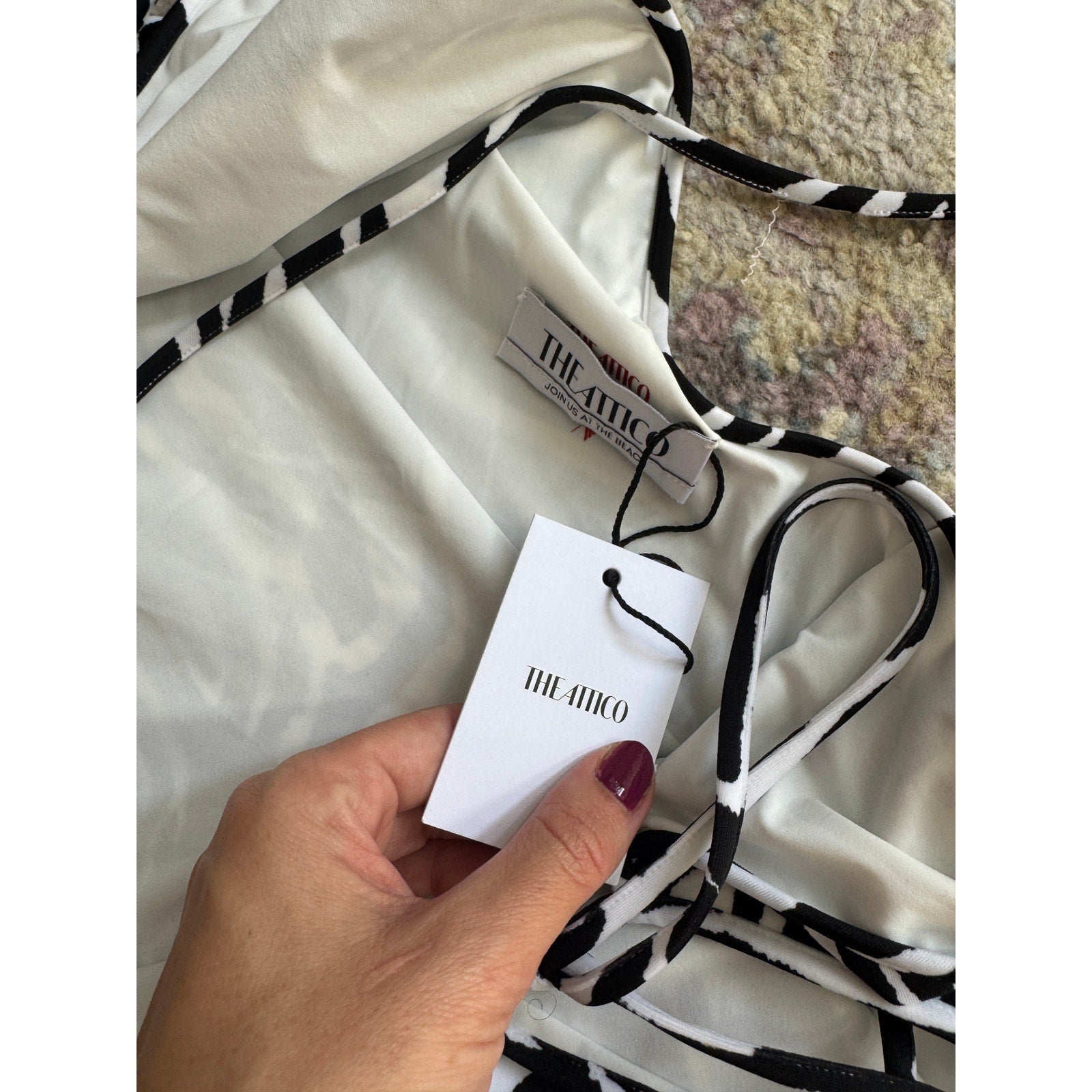 White & Black Midi Dress