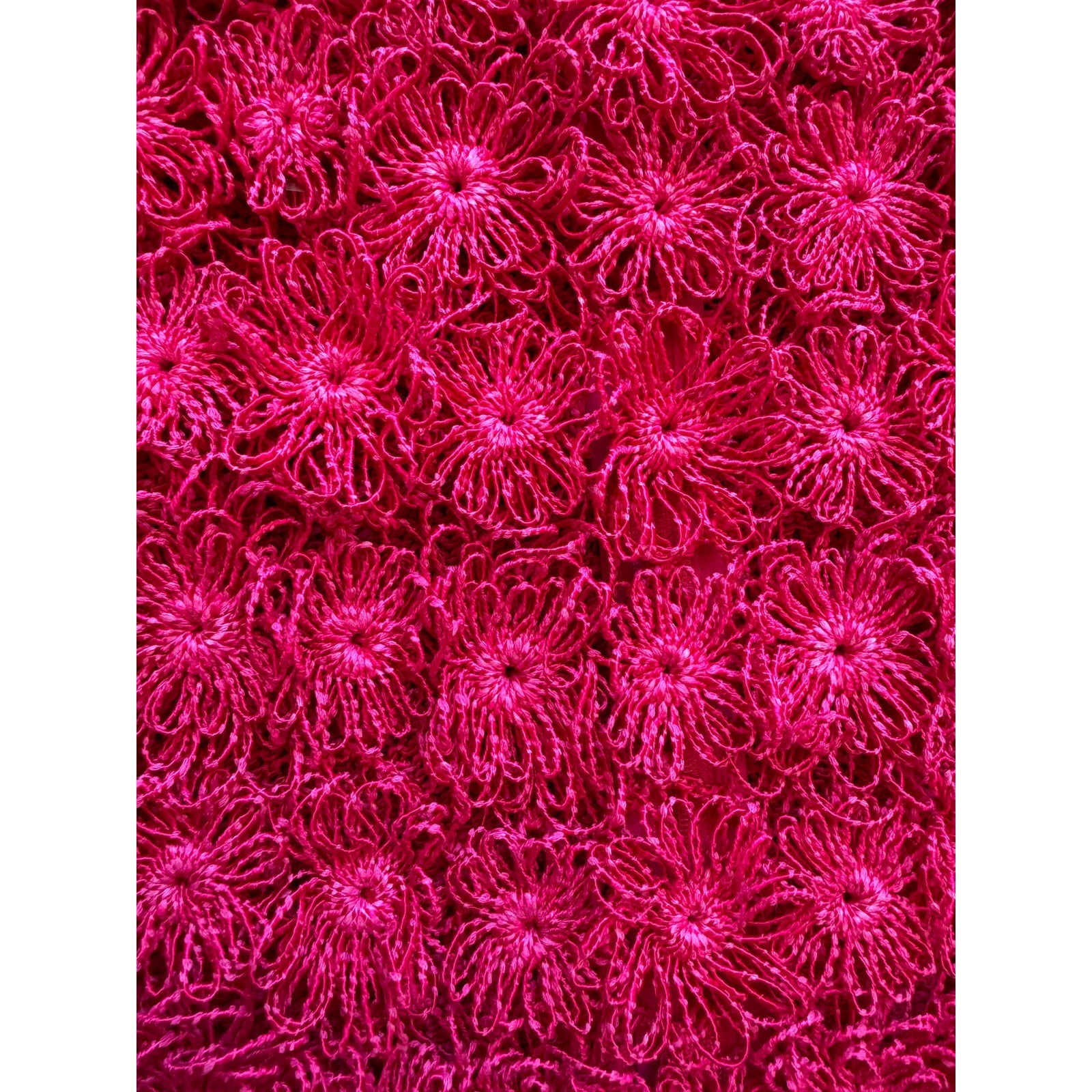 Pink Crochet Flower Mini Shift Dress