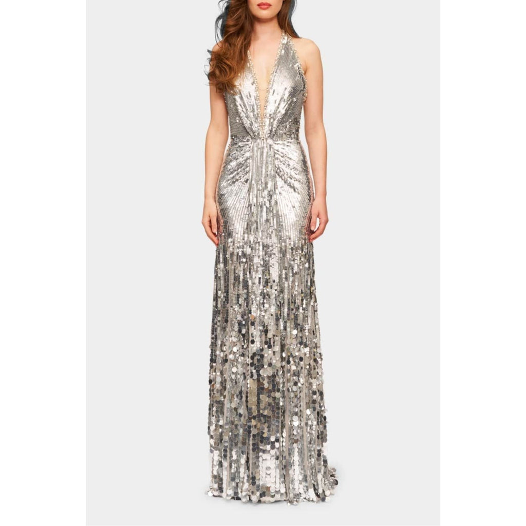 Mars Sequin-embellished Halterneck Gown
