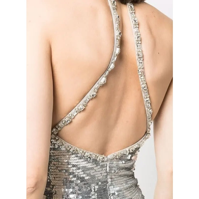 Mars Sequin-embellished Halterneck Gown
