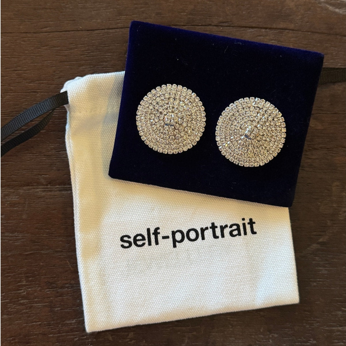 Large Round Crystal Earrings