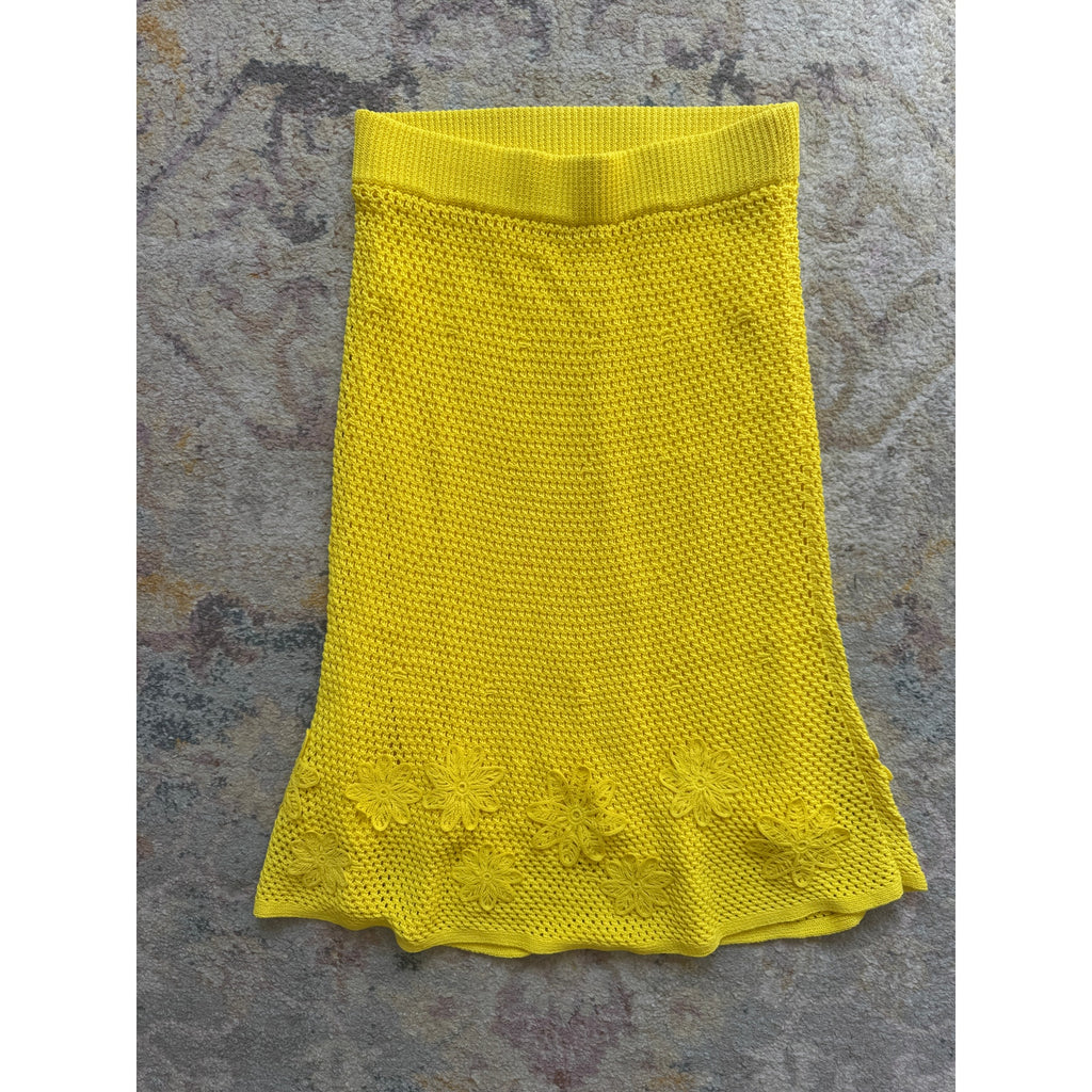 Crochet Knit Sweater & Midi Skirt SET