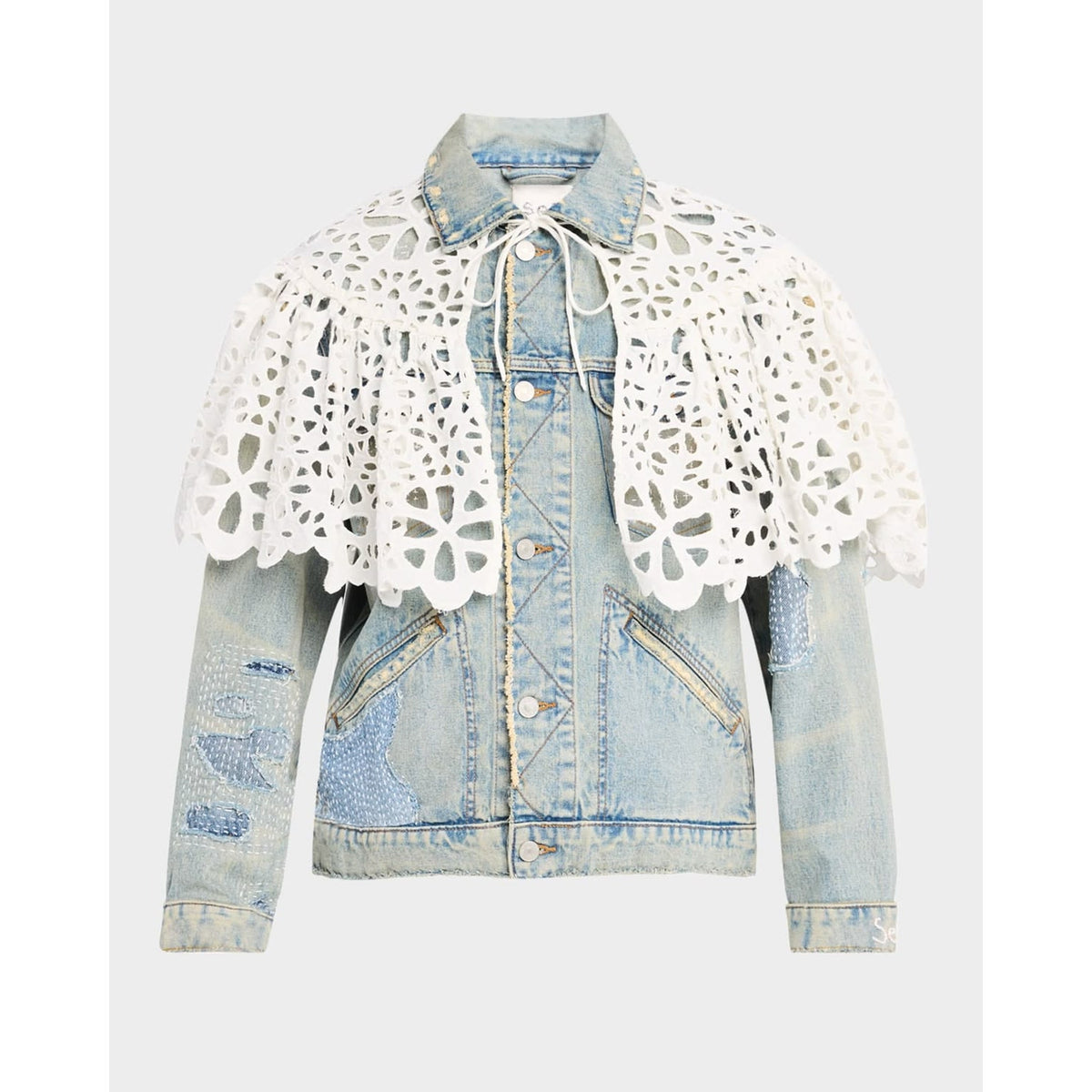 Oli Patchwork Denim Jacket with Cape