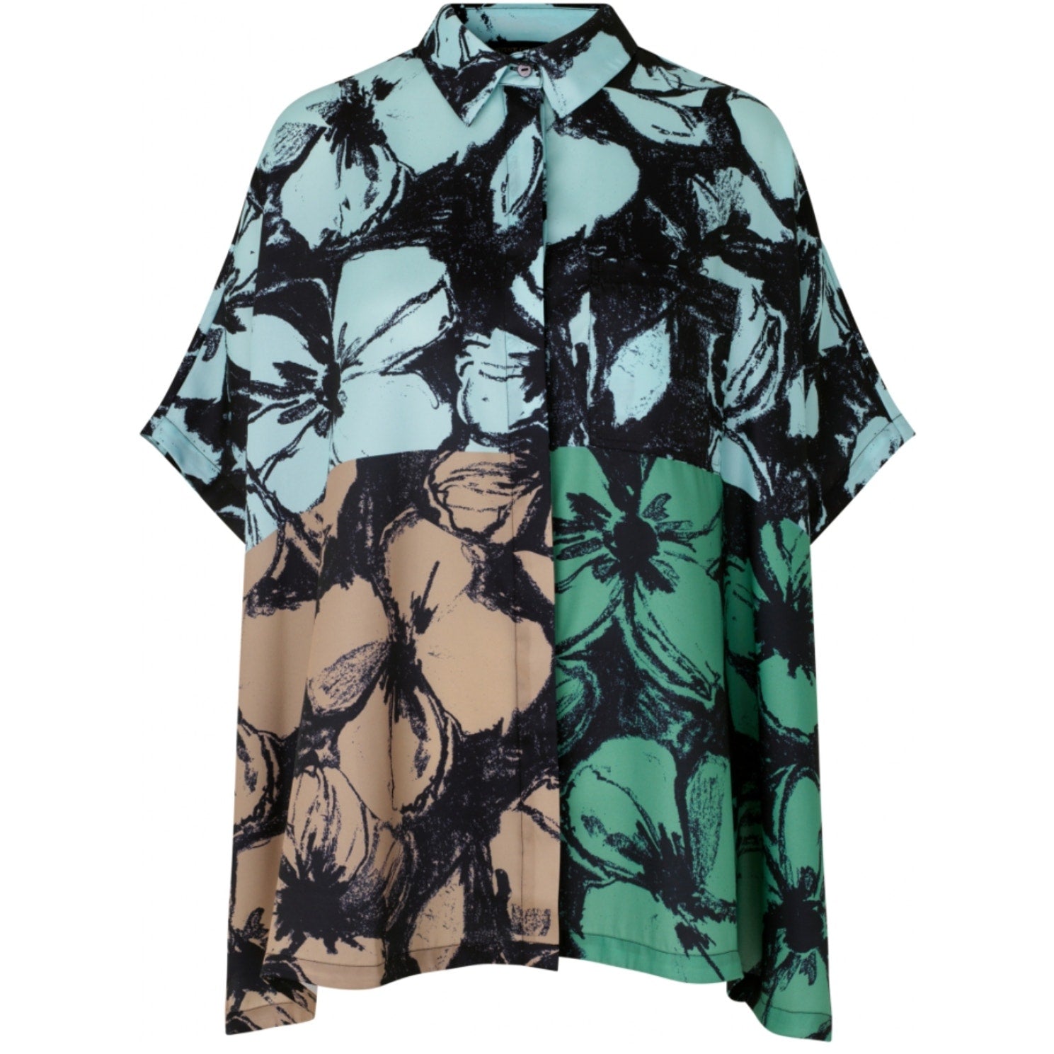 Luna Floral Colorblock Recycled Blend Top