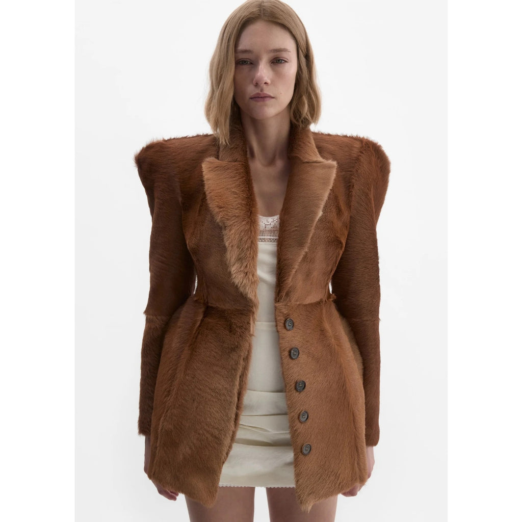 Hourglass Fur-effect Blazer