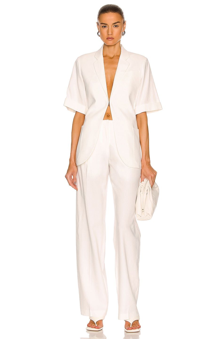 Short Sleeve Pocket Blazer & Low Rise Pant SET