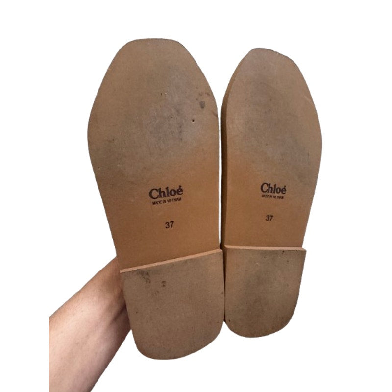 White Crochet Woody Flat Slides Sandals