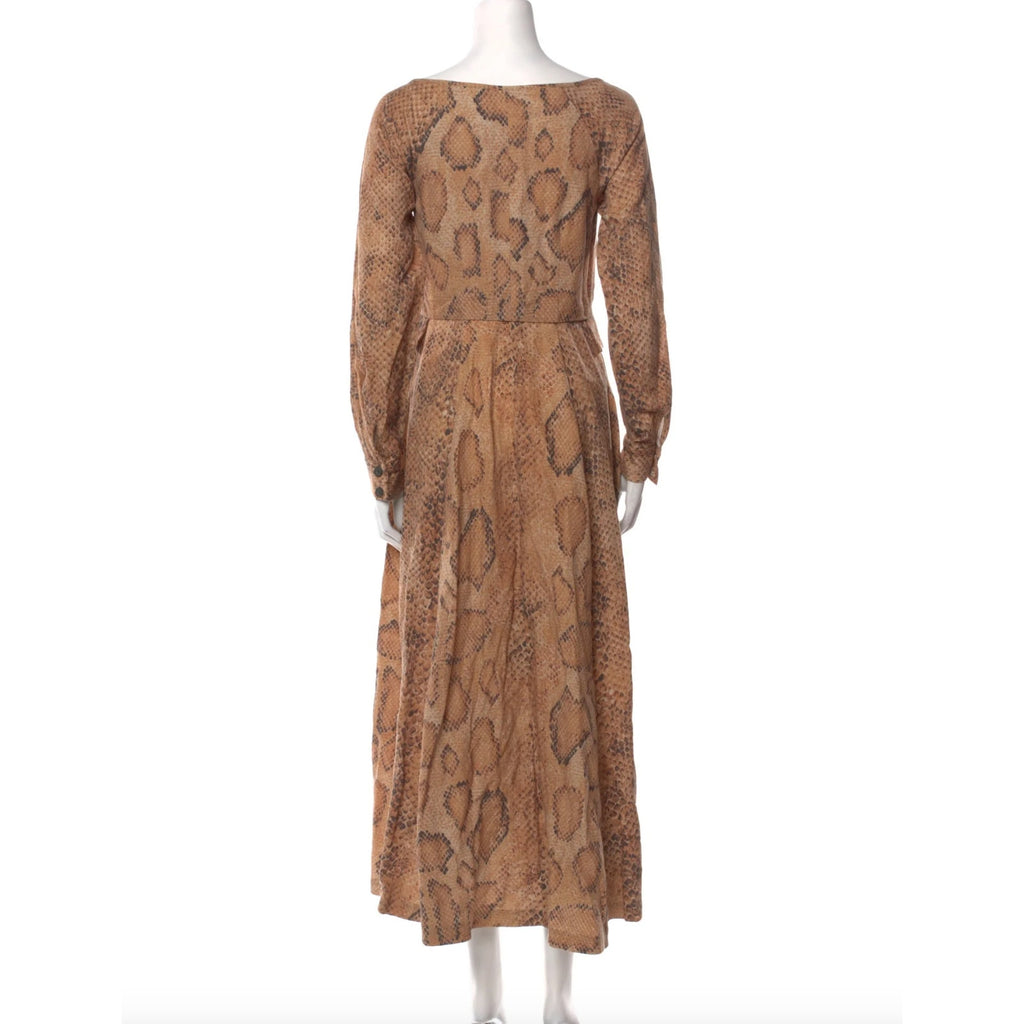 Silvana Snake-Print Midi Dress