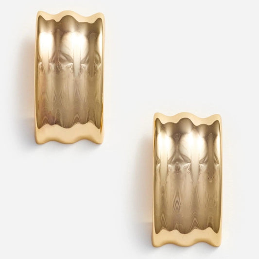 Gold Ridged Earrings