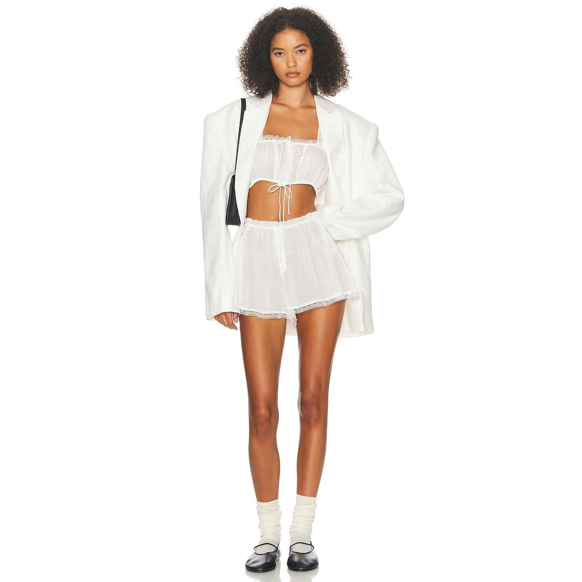 Voile Camisette Top & Cheeky Shorts SET