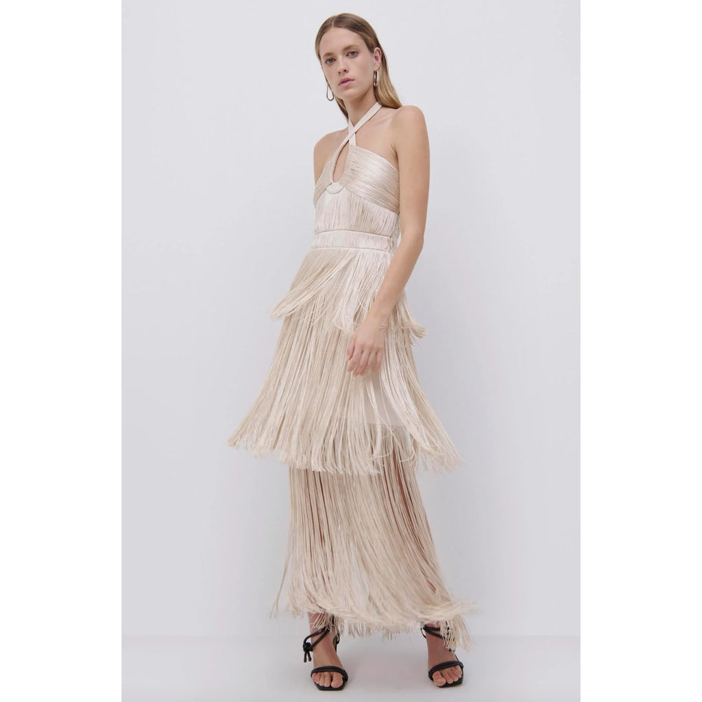 Baldwin Draped Fringe Maxi Dress
