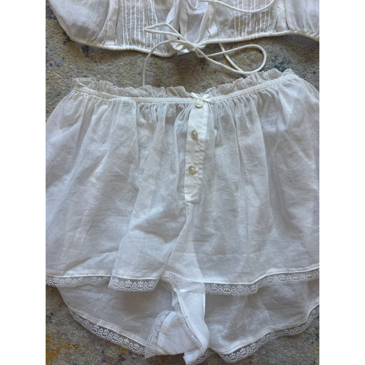 Voile Camisette Top & Cheeky Shorts SET