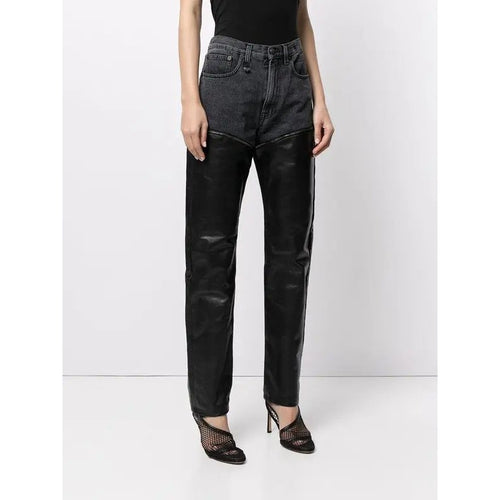Black Leather Zip Off Axl Slim Pants