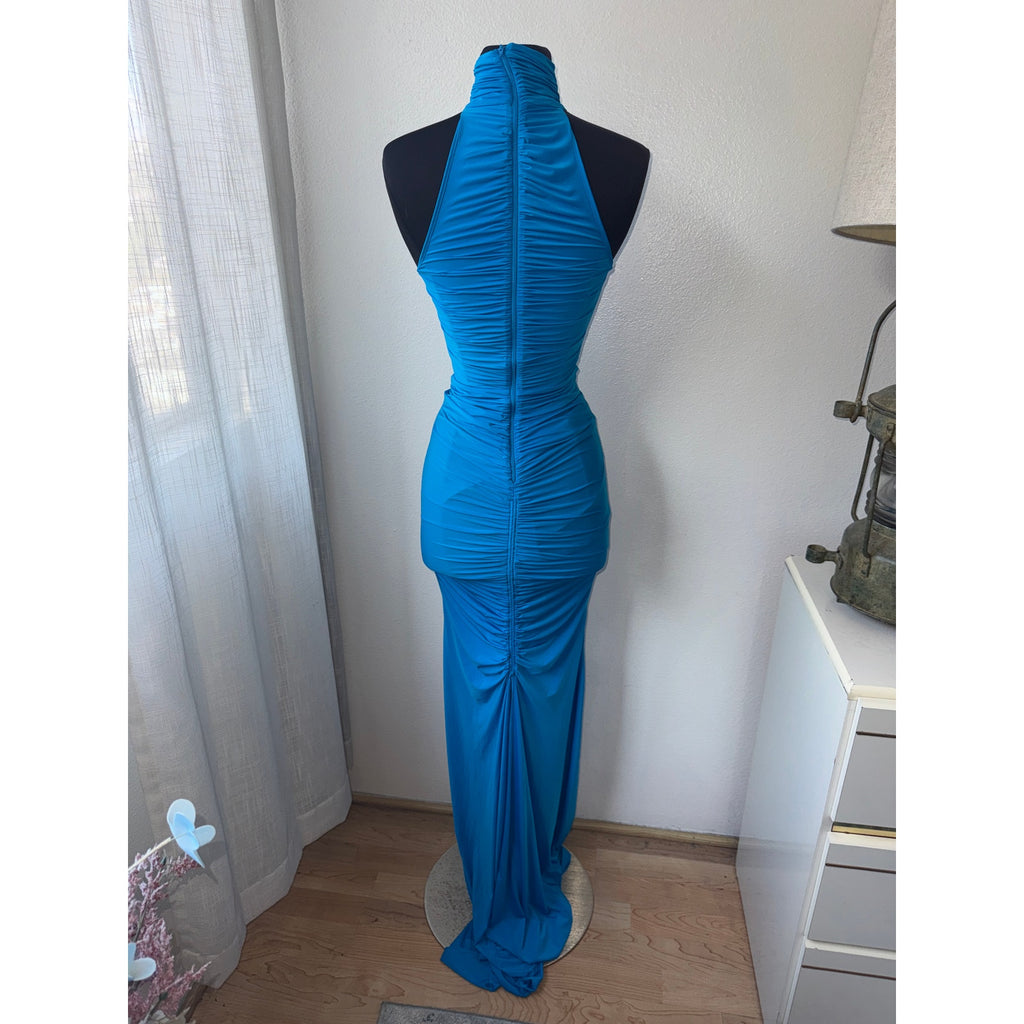 Lorne Halterneck Ruched Gown