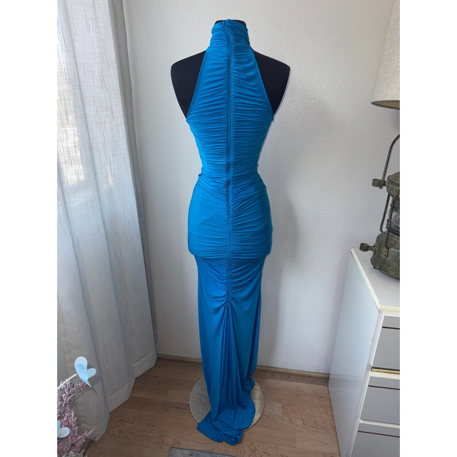 Lorne Halterneck Ruched Gown