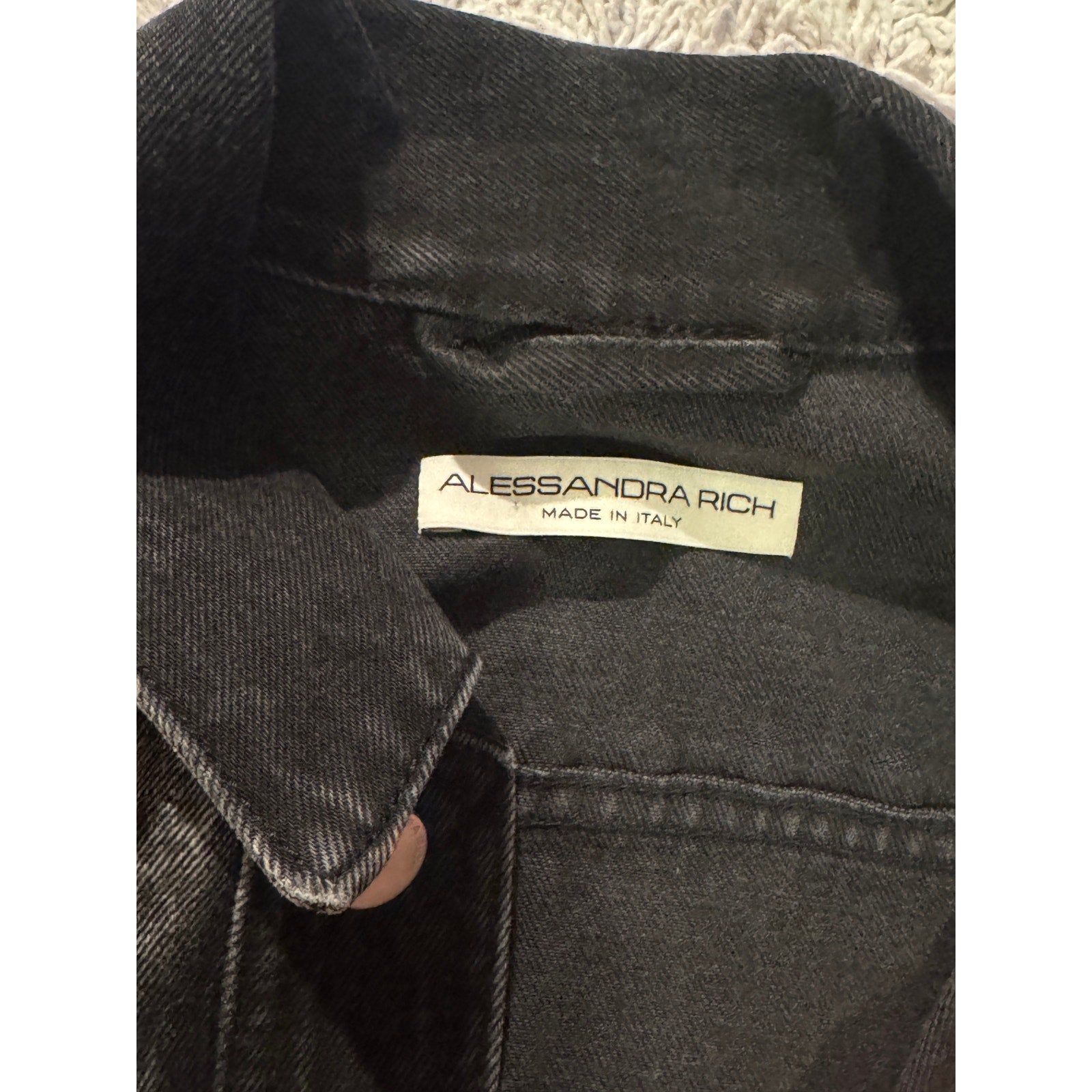 Crystal-Embellished Acid-Wash Denim Jacket & Mini Skirt Set