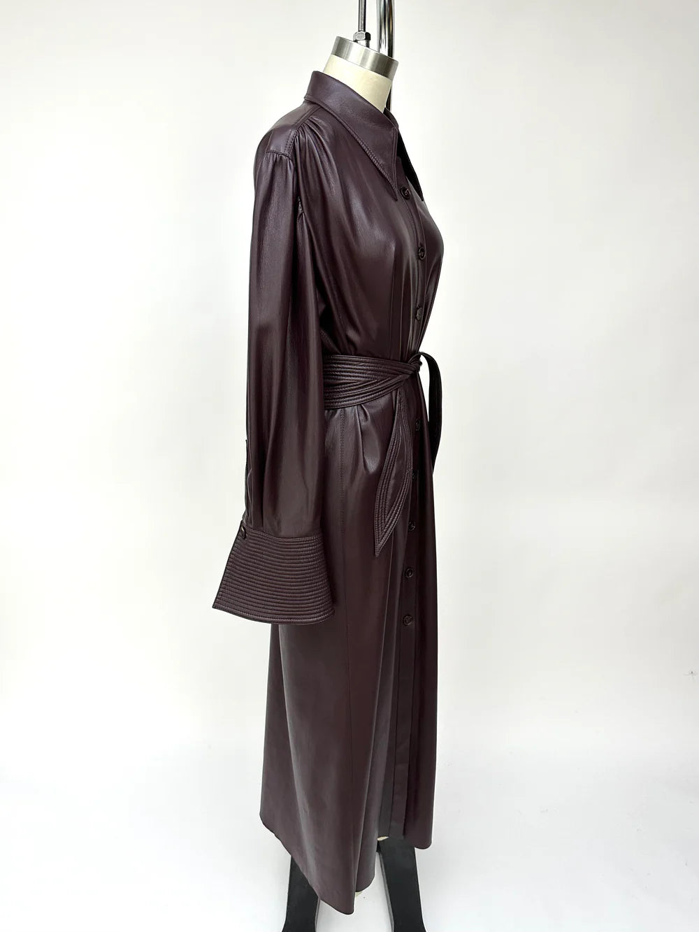 Rosana Belted Vegan Leather Dress