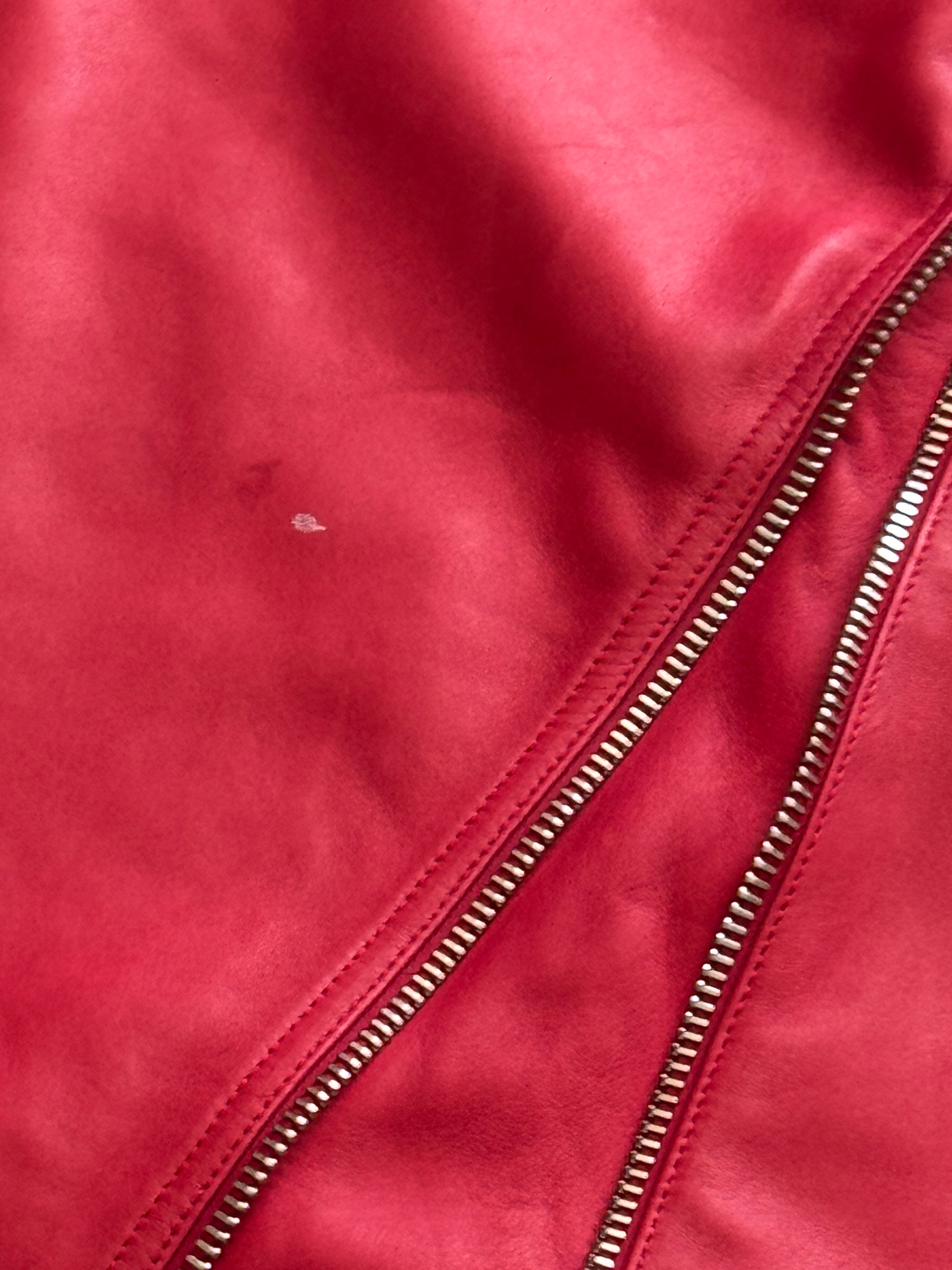 Zip-Embellished Leather Midi Skirt