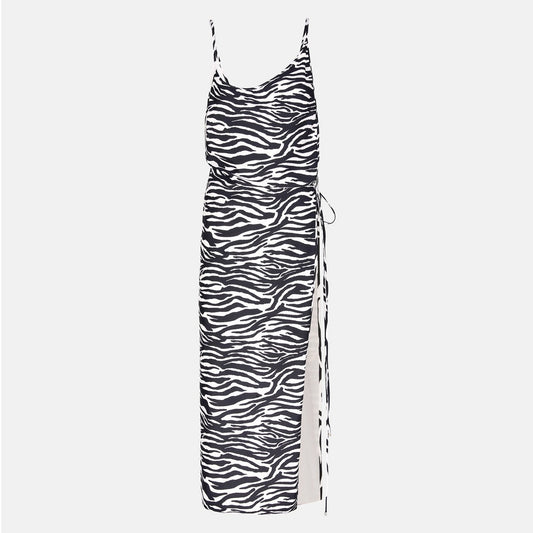 White & Black Midi Dress