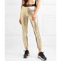Metallic Gold Stretch-Jersey Leggings